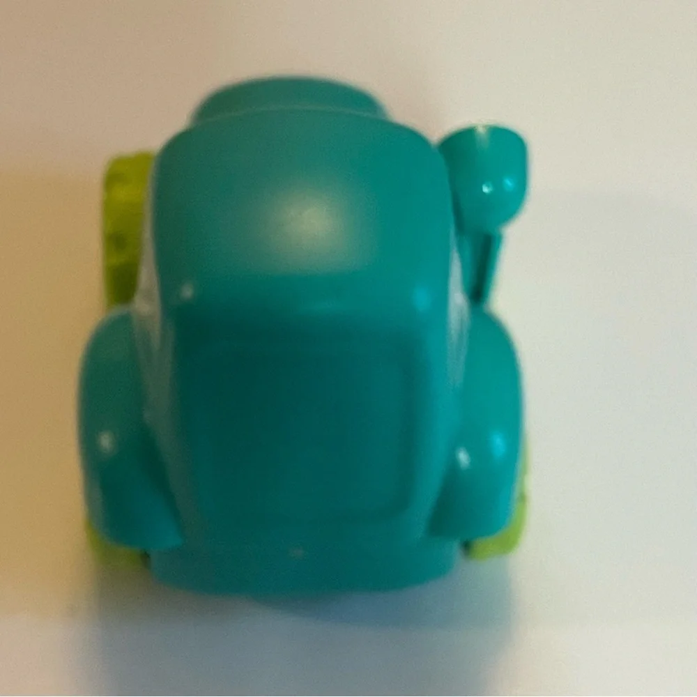 Winking Face Turquoise and Lime Green Toy Car